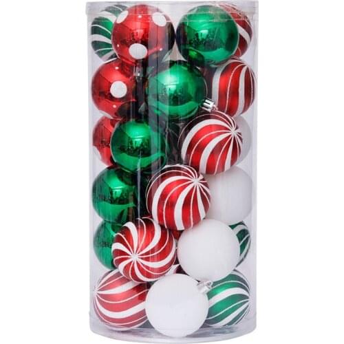 Adornos Navidad Natal Christmas Ball Set 6cm Plastic Balls X-mas Tree Decoration