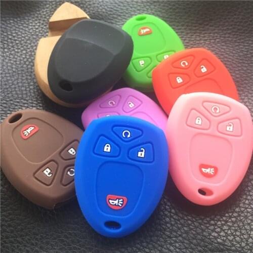 Silicone rubber car key case cover For GMC for Buick for Chevrolet Impala Suburban Tahoe Traverse Pontiac Silvirado 4button key