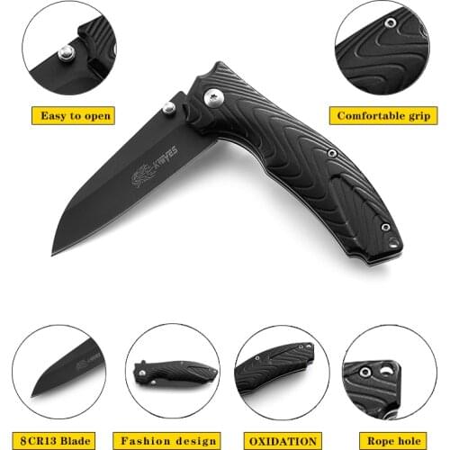 Folding Knife 8Cr13Mov Blade Tactical Military Outdoor Knives Pocket Knife EDC for Self-Defense Survival Climbing Riding Camping