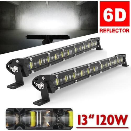 NAOEVO 120W 13" 6D LED Bar 12V 24V Combo Driving Fog DRL off road led Light bar For Car Jeep Atv 4WD barra de led