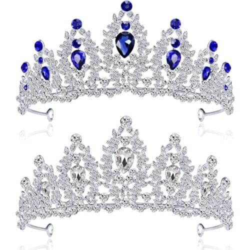 Vintage Baroque Crystal Bride Crown Tiaras Luxury Queen Princess Diadem Tiaras Women Bridal Headdress