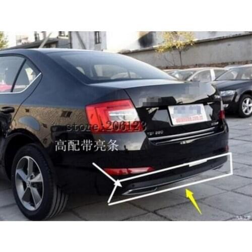 High Quality Black PP Rear Bumper Diffuser,Auto Car rear lip with chrome line for skoda Octavia 4dr or 5dr 2014 2015 2016 2017
