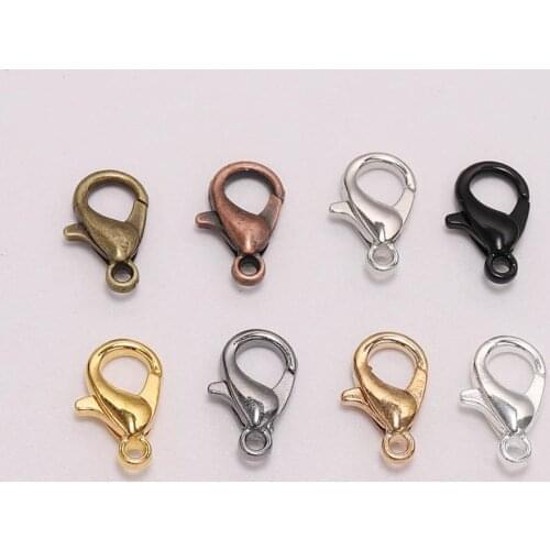 50pcs/lot Gold Lobster Clasp Hooks Connector For DIY Necklace Bracelet Chain Jewelry Making Findings Accessory Supplies