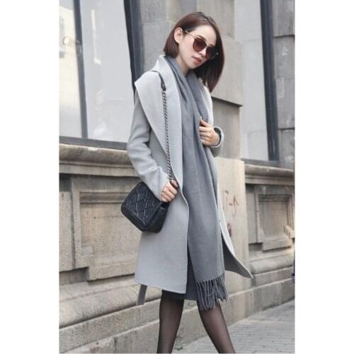 Women Long Cashmere Scarf Warm Soft Shawls Ladies Solid Brand Tassel Pashmina for Autumn Winter