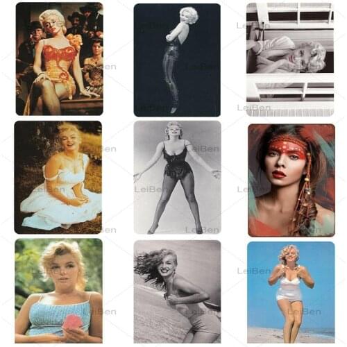 Famous Star Sexy Marilyn Monroe Metal Tin Sign Vintage Retro Plaque Art Wall Sticker Home Decoration Bar Club Man Cave 20X30Cm