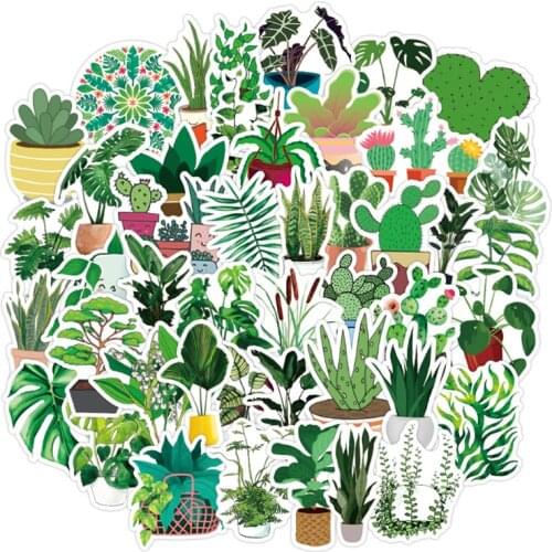 10/30/50PCS Green Plant Fresh Series Car Skateboard Mobile Phone Graffiti Waterproof Notebook Sticker Decoration Wholesale