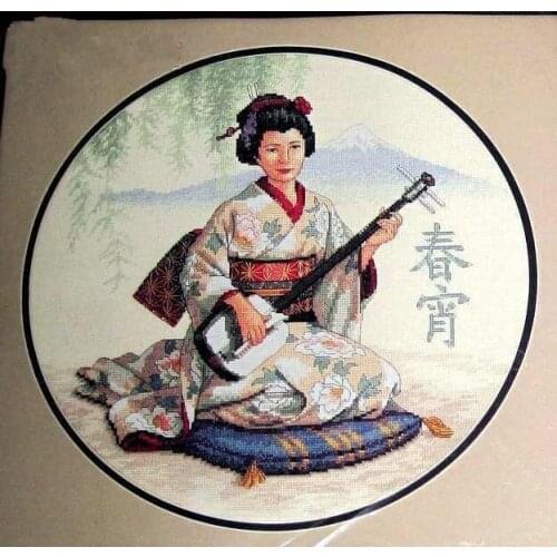 100% egypt COTTON Counted Cross Stitch Kit Soft Sounds of the Orient Woman Lady Girl dim 35041