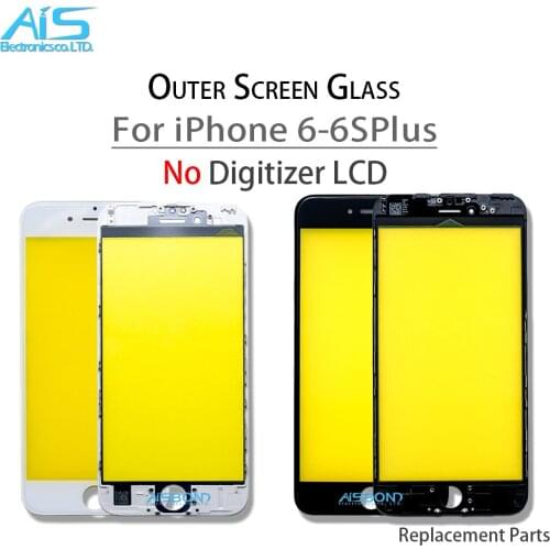 2Pcs/Lot Cold Press Front Outer Screen Glass Lens For iPhone 6 6G 6S Plus 6Plus 6SPlus 6SP 6P Glass Frame With Bezel