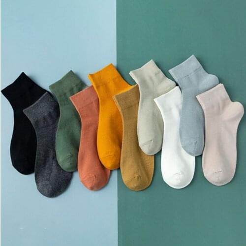 2021 Soft Breathable Casual Socks Candy Color Women Short Socks Spring Summer Female Thin Solid Color Soxs Students Cotton Socks