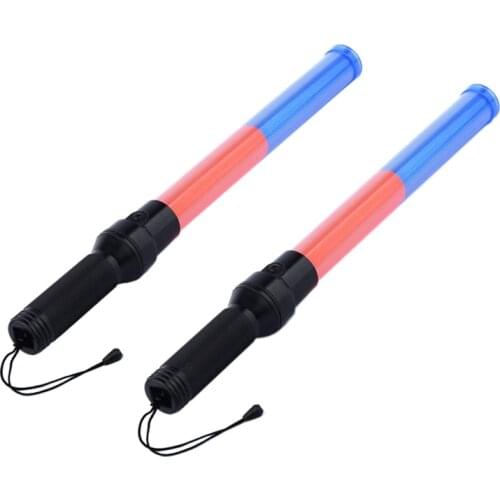 21Inch Red and Blue Light Signal Traffic Safety Wand Led Light for Outdoor Traffic Control Parking Guide with EU Plug