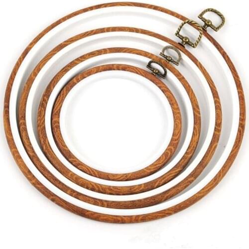 3 pcs/set New Wooden Embroidery Hoops Frame Set Cross Stitch Hoop Ring Imitated Circle Set Display DIY Needlecraft Sewing Tools