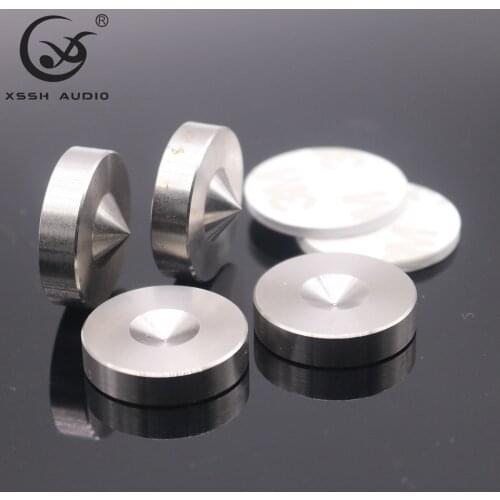 4pcs XSSH audio Solid Steel Speaker Spike Isolation Feet Brass Cone CD Amplifier Stand for small speaker ear amp DAC