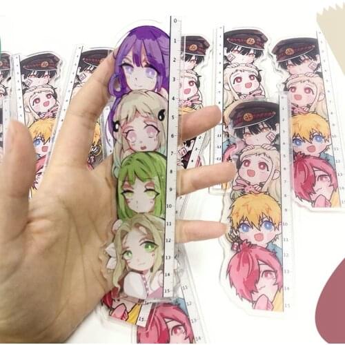 Anime Demon Slayer: Kimetsu No Yaiba/Toilet-Bound Hanako-kun Acrylic Ruler Measuring Scale Students Measure Ruler