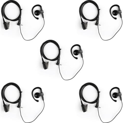Artudatech 5Pcs 2.5mm Earhook For Motorola T6200 T6220 T5422 T 6200 6220 5422 Earpiece Headset PTT Mic