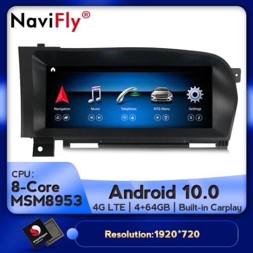 8Core 4G RAM 64G ROM 10.25inch Android 10.0 Car Multimedia Video Player Navigation GPS for Mercedes Benz S-Class W221 2006-2013