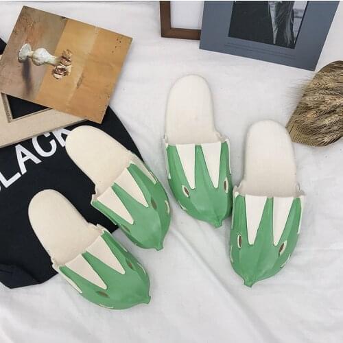 BomKinta Yellow Green Color Lovely Unisex Indoor Slippers Size 36-44 Home Casual Men Slippers Soft Male Slides Stylish Terlik