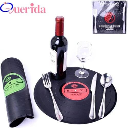 Creatieve Retro round CD Record Dining Onderzetters Pad Silica Heat Insulation Anti-Slip Mat Tafel Eetkamer Decoratie Placemat