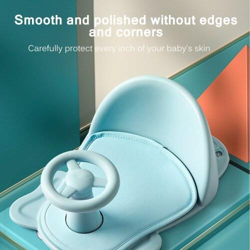 Baby Bath Seats Tub Cute Elephant Baby Bath Seats Anti-Slip Baby Bath Chair Baby Shower Helper Sucking Bathtub Chair