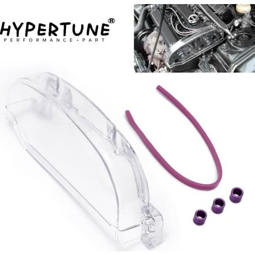 Hypertune - Clear Cam Gear Pulley Timing Belt Cover For 92-96 Mitsubishi Lancer EVO 1-3/DSM 4g63 4g63T Polycarbonate CTB01-MB