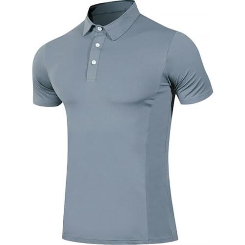 2021 Spring and Summer Mens Golf Shirt Short-Sleeve Breathable Fitness Gym Golf Wear Lapel Sportswear Quick-Drying