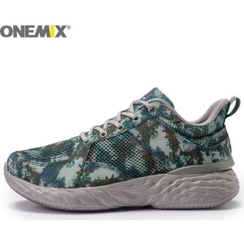 ONEMIX Military Shoes For Men 2021 Summer Breathable Mesh Soft Camouflage Sports Shoes Outdoor Walking Trail Running Sneakers