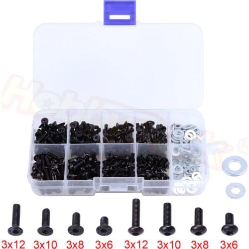340pcs RC Screw Kit & M3 M4 Bolts Washers Hardware Fasteners for Traxxas Axial Redcat HSP HPI Arrma Losi 1/8 1:10 Scale RC Cars