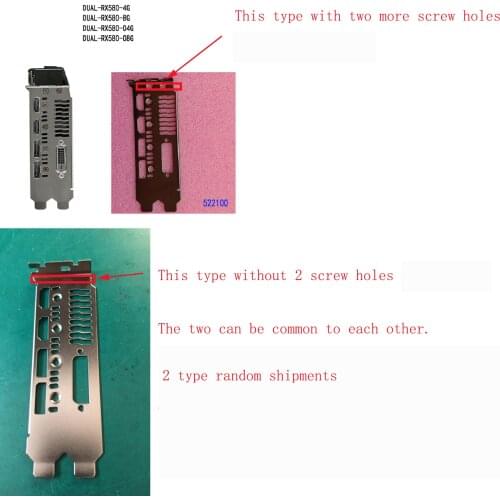 Original For Asus DUAL-RX580-4G, DUAL-RX580-8G, DUAL-RX580-O4G I/O Shield Back Plate BackPlate BackPlates Blende Bracket