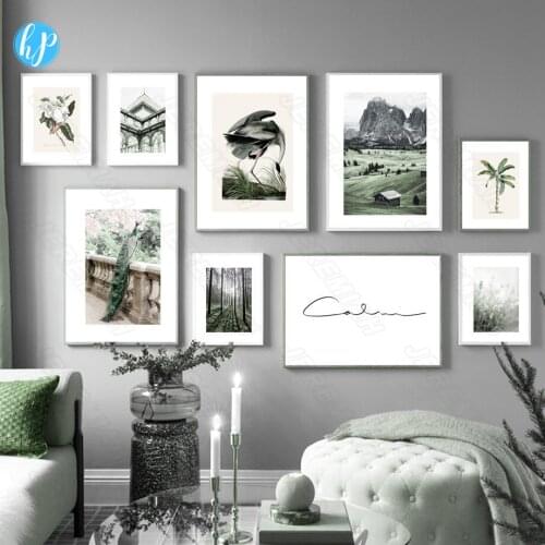 Peacock Crane Animal Poster Nordic Style Waterproof Ink Painting Print Art Painting Modern Bedroom Decoration