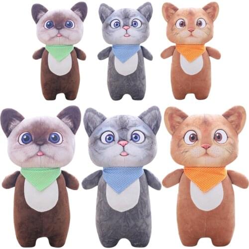 20/45cm Cat Standing Shape Pillow Q-bomb with Crystal Velvet Bedroom Sofa Doll Plush Toy Stuffed Cushion Kids Gifts