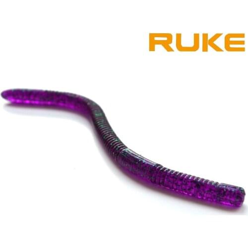 RUKE Barde Earthworm Soft Lures135mm /4.0g 6pcs/lot, 4 Colors Soft Lures, Soft Baits Plastic Worm Grub Carp Fishing Lures