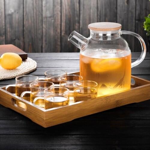1000ml/1600ml Clear Heat Resistant Clear Glass Teapot Coffee Tea Leaf Herbal Pot Flower Teapot Milk Juice Container Kettle Jug