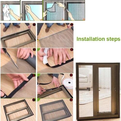 200cm*150cm/130cm*150cm DIY Flyscreen Curtain Insect Fly Mosquito Bug Window Mesh Screen GQ