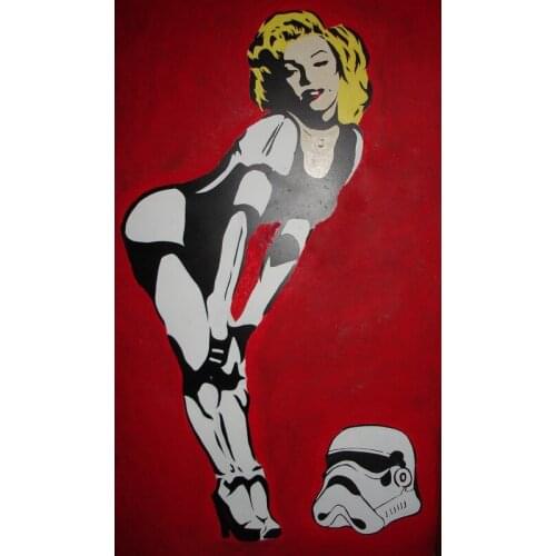Modern handmade painting pop art Marilyn Monroe on oil canvas for living room decor and wallpaper