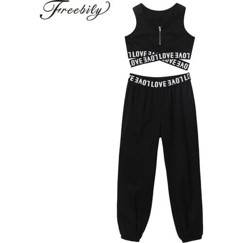 Girls Gymnastics Yoga Set Tracksuits Outfit Workout Fitness Sports Suits Clothes Sleeveless Tank Crop Top with Pants Sportswear