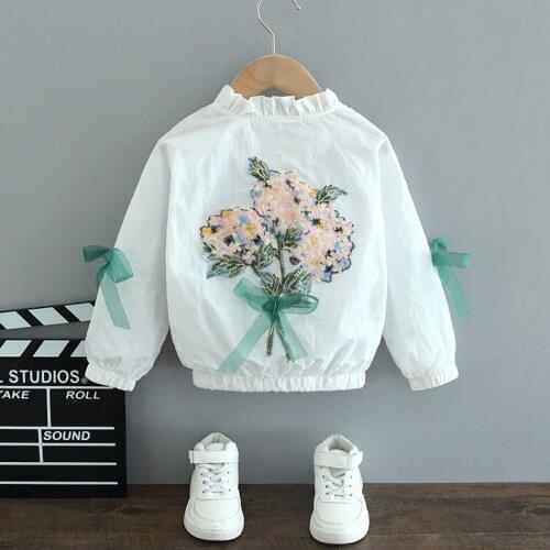 2021 Spring Autumn Kids Girls Unicorn Jackets Outerwear Fashion Floral Windbreaker Cardigan Cute Kids Children Clothing