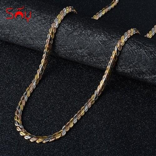 Sunny Jewelry 2021 Fashion Three-Color Copper Necklace Chains For Women Man High Quality Classic For Daily Wear Gift Anniversary