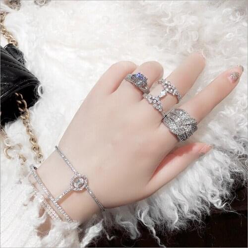 ZAKOL Fashion AAA Heart Shape Zirconia Crystal Wedding Open Rings For Women Party Wedding Anillos Anel Jewelry FSRP2126