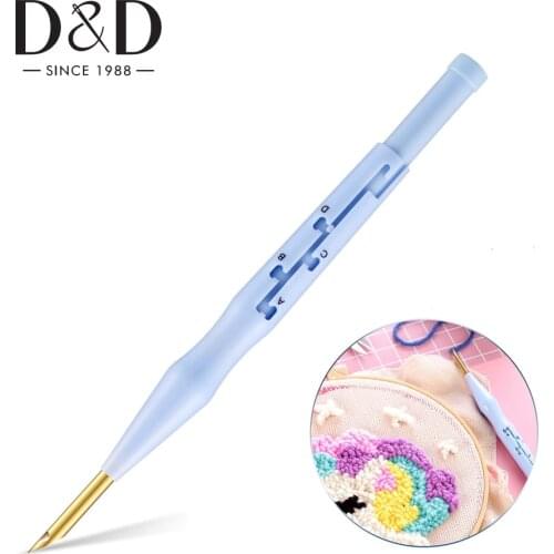 1Pc Plastic Punch Needle Adjustable Yarn Embroidery Pen DIY Embroidery Punch Needle Weaving Tools for Stitching Sewing Tools