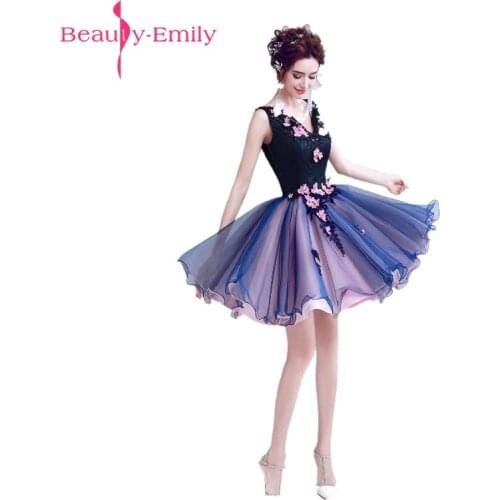 Beauty Emily Blue Pearls Wedding Party Prom Dresses 2020 Girl and Women A-Line Beading Lace Organza Formal Occasion Dresses