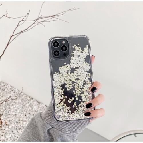 12 Case Luxury Clear Sparkling Liquid Dynamic Transparent Cover For iPhone 12 Pro 7 8 Plus XR XS MAX 11 X Glitter Diamond Cases