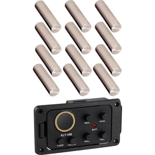12 Pcs Pickup Pole Slug Metal Pins Magnet Slug Rods 18mm & 1 Set KLT-10B 4 Band EQ Equalizer Preamp Guitar Pickup