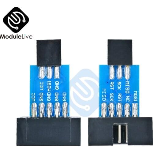 2pcs 10Pin To 6PiN Convert To Standard 10 Pin To 6 Pin Adapter Board For ATMEL STK500 AVRISP USBASP ISP Interface Converter AVR