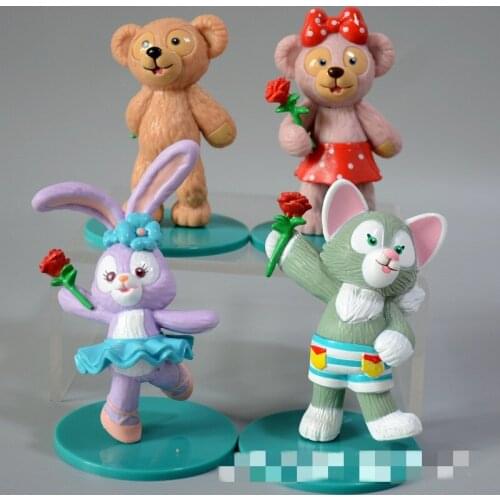 3 Sets New Resin Duffy Bear Mini Figures Shirely DIY Dolls for Cakes PVC Action Decoraion Topper Proce 9-10cm OPP bag Packing