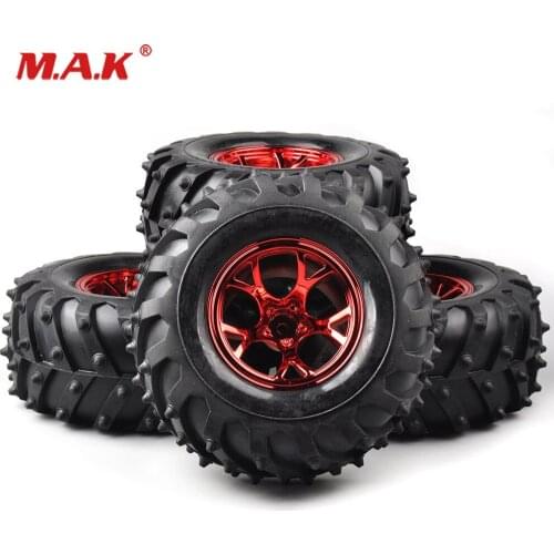 4Pcs 1/10 Tires&Wheel Rims Set 12mm Hex For HSP HPI Bigfoot Monster RC Truck Car