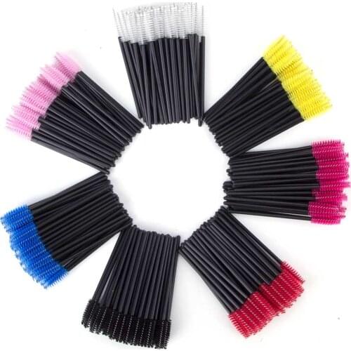 50pcs/lot Disposable Eyelash Brush Comb Mascara Wands Eye Lashes Extension Accessories Applicator Spoolers Famale Makeup Tools