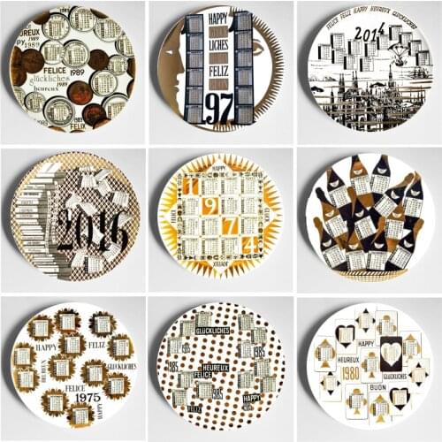 6/7/8/10 Inches Ceramic Plate Wall-Hanging Fashionable Wall Plate Ornaments Art Decoration Decorative Plate