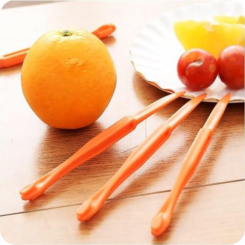 6pcs Orange Peeler Plastic Portable Orange Skin Remover Opener Slicer Home Office Kitchen Tool