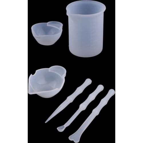 6X Silicone Cup Epoxy Resin Mixing Cup And Stirrers DIY Resin Glue Tools Kit