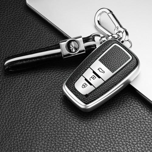 TPU Car Key Cover For Toyota C-HR Prius 2017 2018 2019 Camry RAV 4 Keychain Leather Pattern Smart Remote Control Protector Case