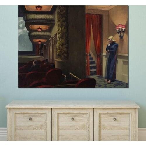 Edwardor Hopper New York Movie Wall Art Canvas Poster And Print Canvas Painting Oil Decorative Picture Living Room Home Decor HD